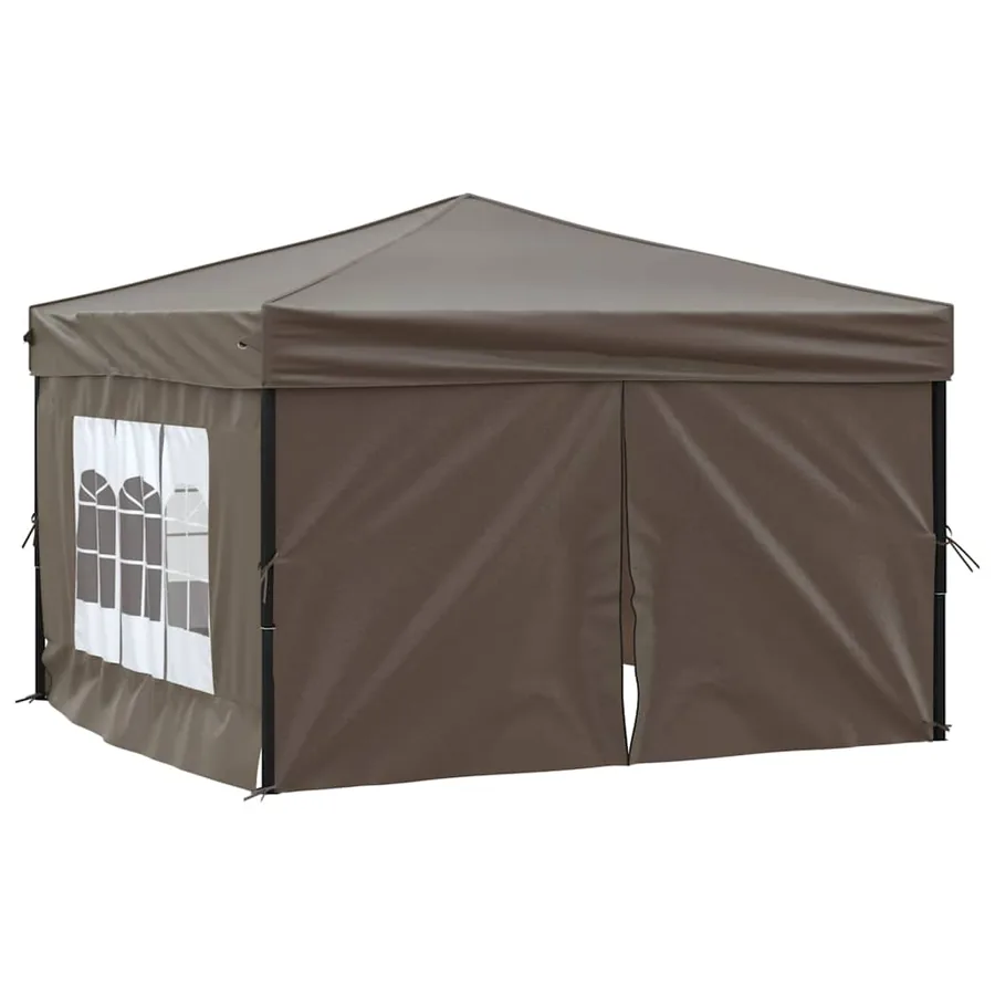 Tente de réception pliable avec parois Taupe 3x3 m - 2