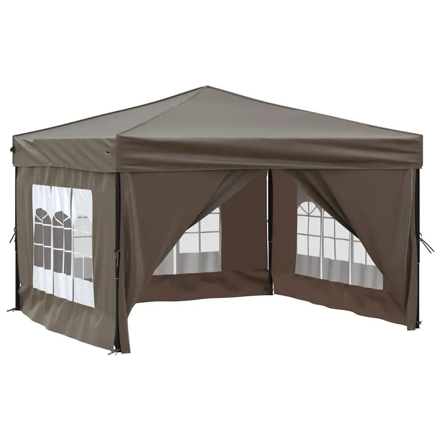 Tente de réception pliable avec parois Taupe 3x3 m - 3