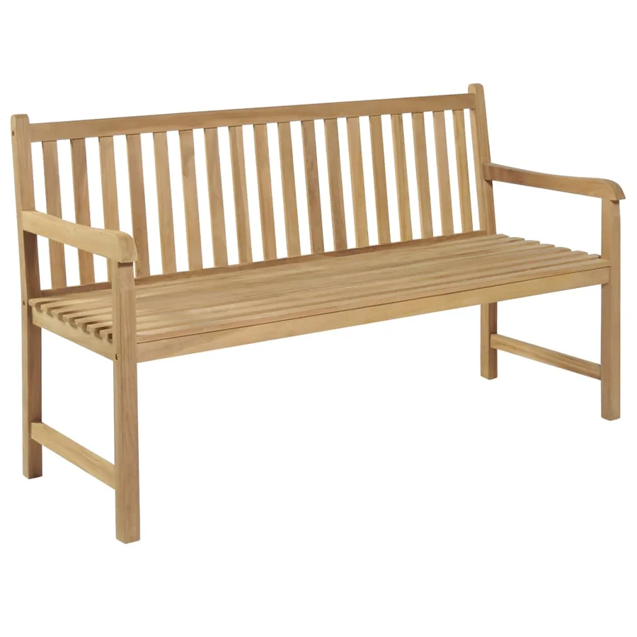 Banc de jardin avec coussin rouge 150 cm Bois de teck massif - 2