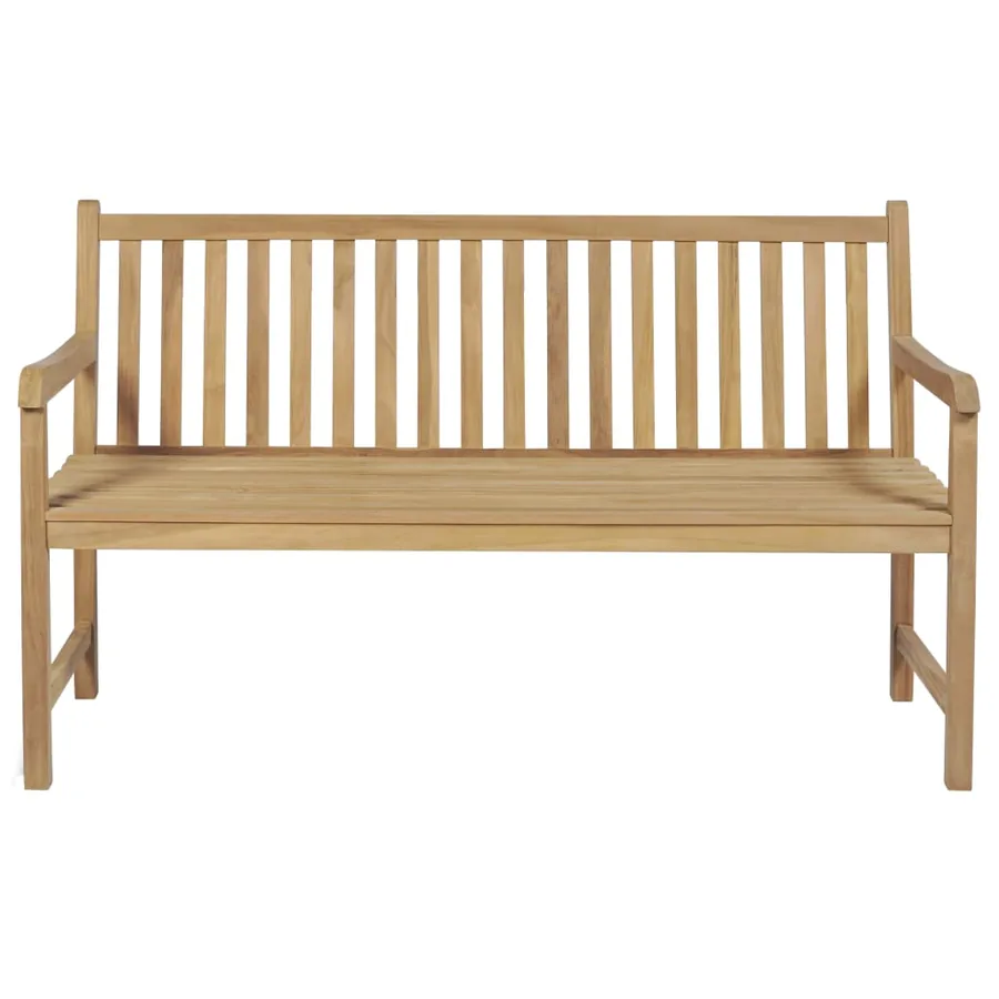 Banc de jardin avec coussin rouge 150 cm Bois de teck massif - 3