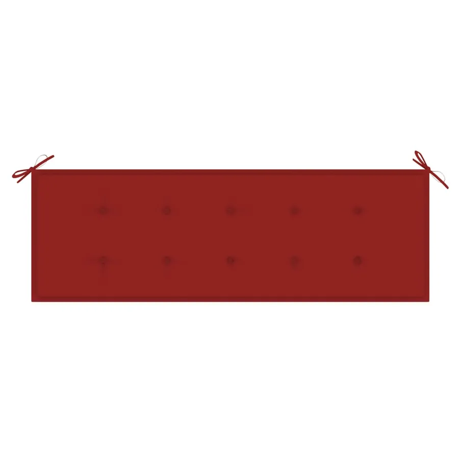 Banc de jardin avec coussin rouge 150 cm Bois de teck massif - 6