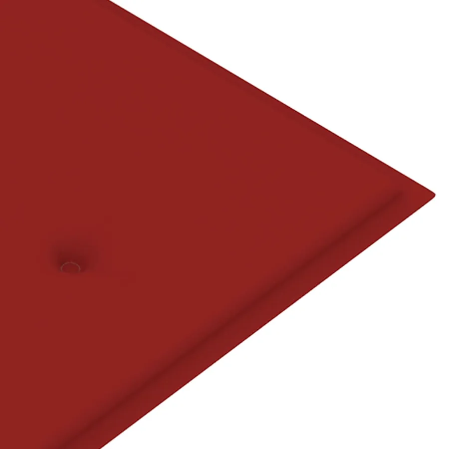 Banc de jardin avec coussin rouge 150 cm Bois de teck massif - 7