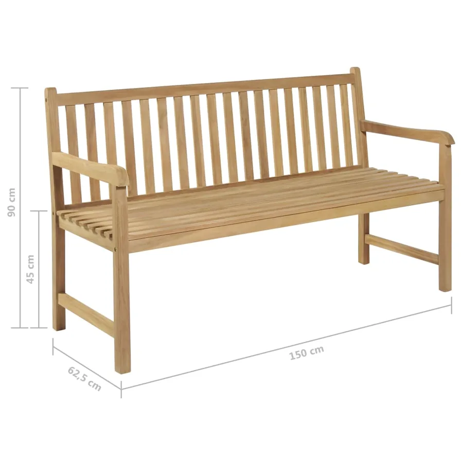 Banc de jardin 150 cm Teck - 6