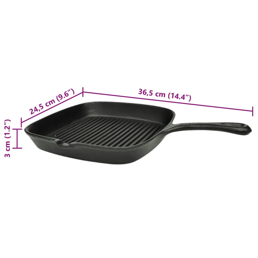 Poêle grille en fonte 24x23 cm - 4
