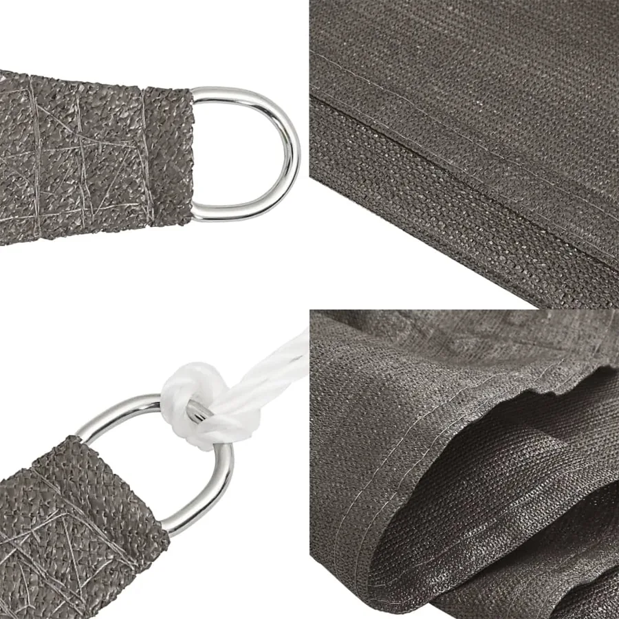 Voile d'ombrage 160 g/m² Anthracite 2x5 m PEHD - 7