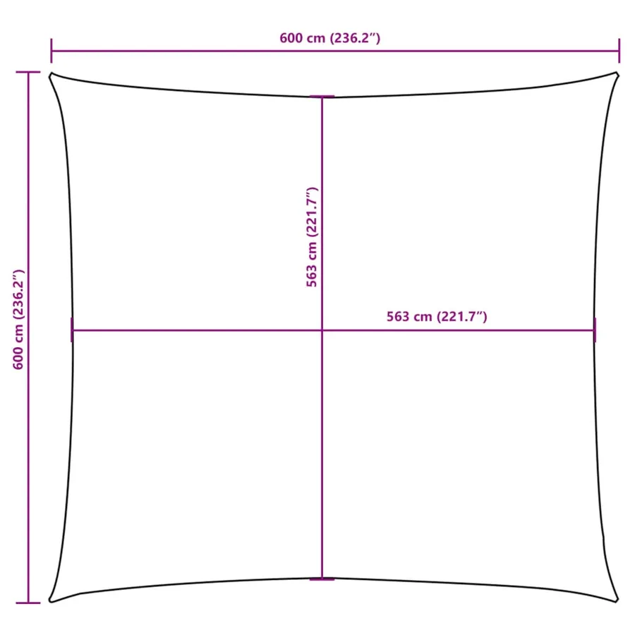 Parasol en tissu oxford carré 6x6 m anthracite - 10