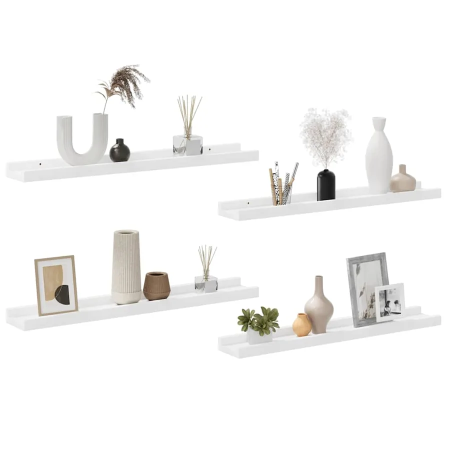 Étagères murales 4 pcs Blanc 60x9x3 cm - 4