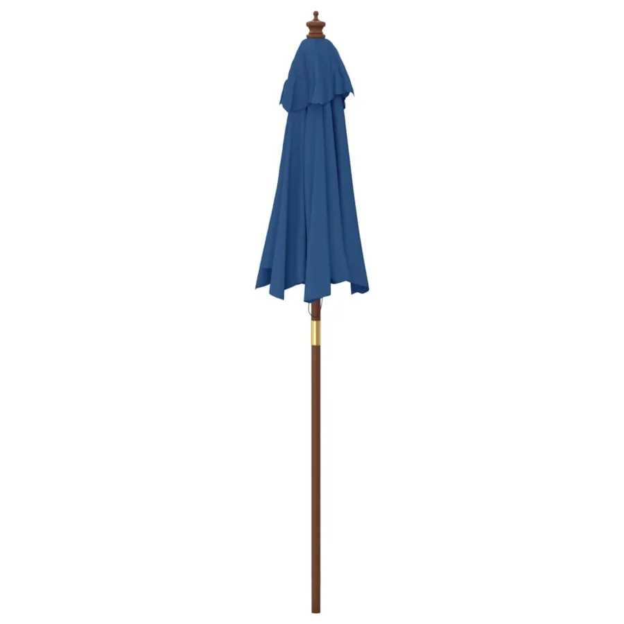 Parasol de jardin avec mât en bois bleu azuré 196x231 cm - 5