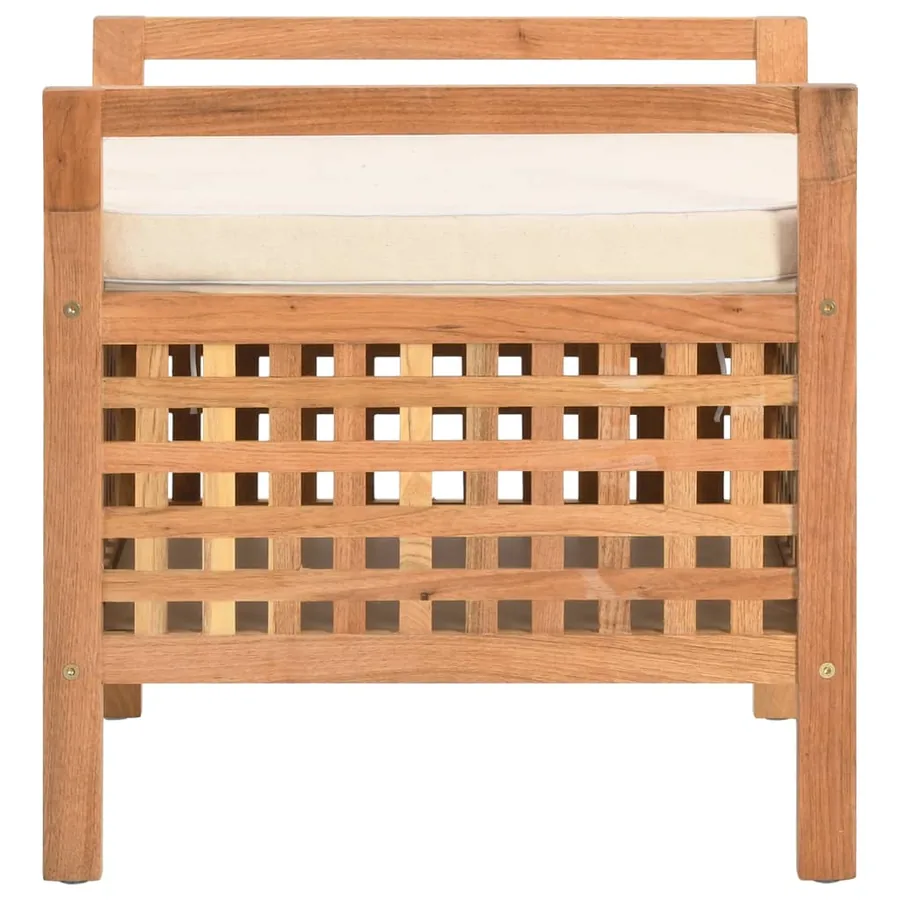 Banc de rangement 49x48x49 cm Bois de noyer massif - 3