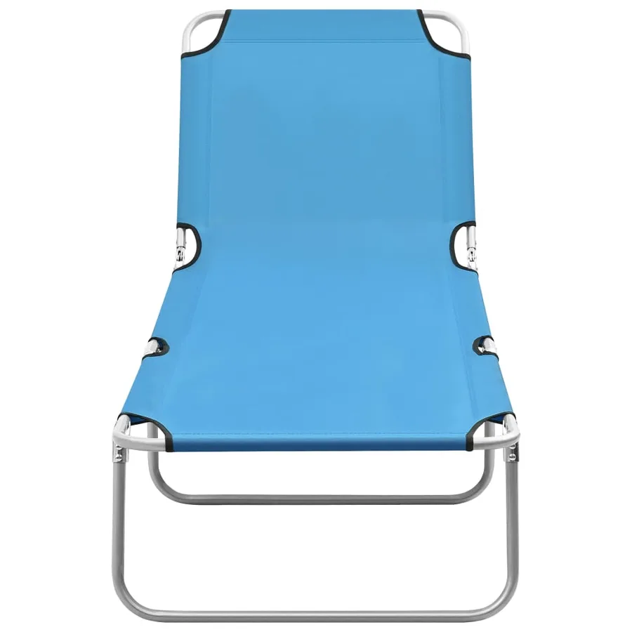 Chaise longue pliable acier et tissu rose - 10