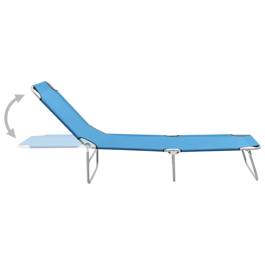 Chaise longue pliable acier et tissu rose - 11