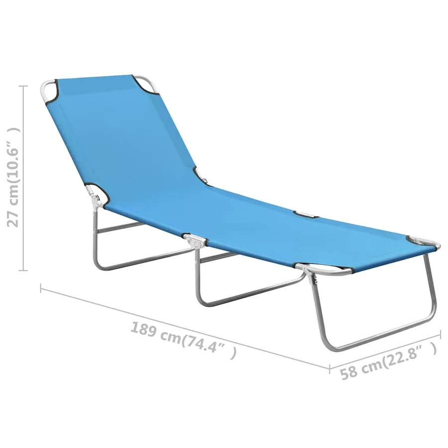 Chaise longue pliable acier et tissu rose - 16