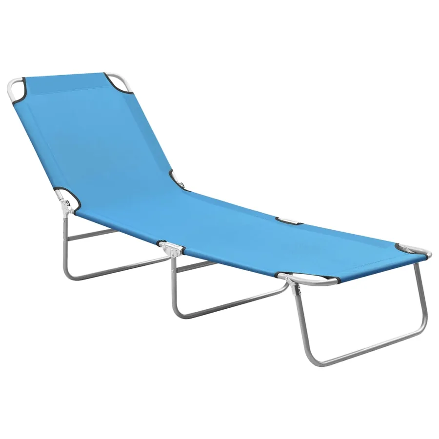 Chaise longue pliable acier et tissu rose - 9