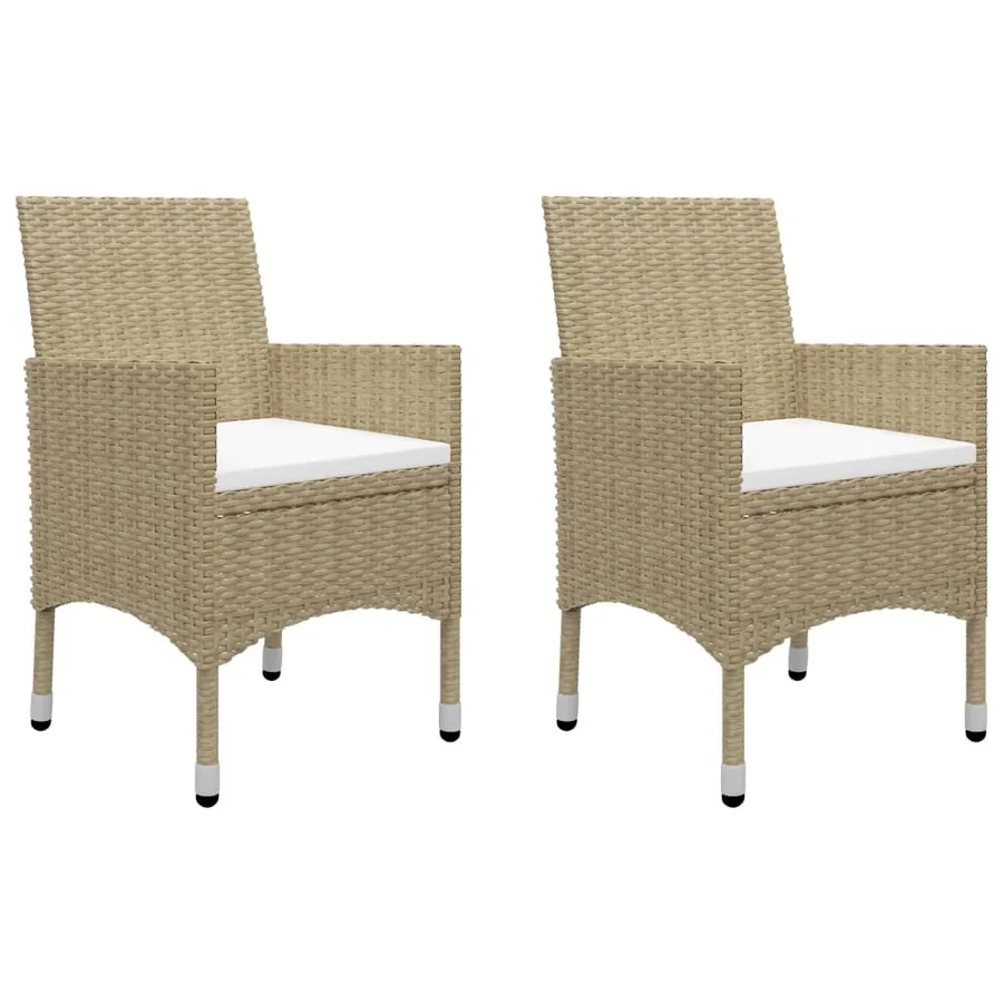 Ensemble à manger de jardin 3 pcs Beige - 5
