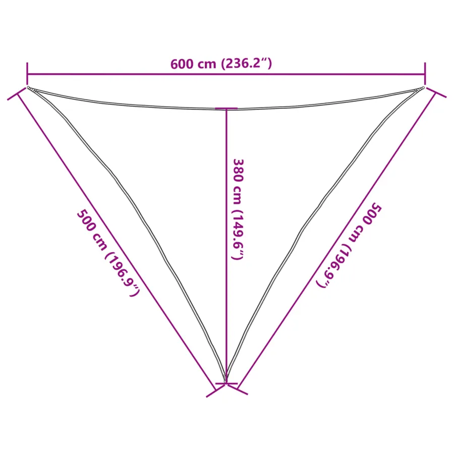 Voile d'ombrage 160 g/m² Noir 5x5x6 m PEHD - 10