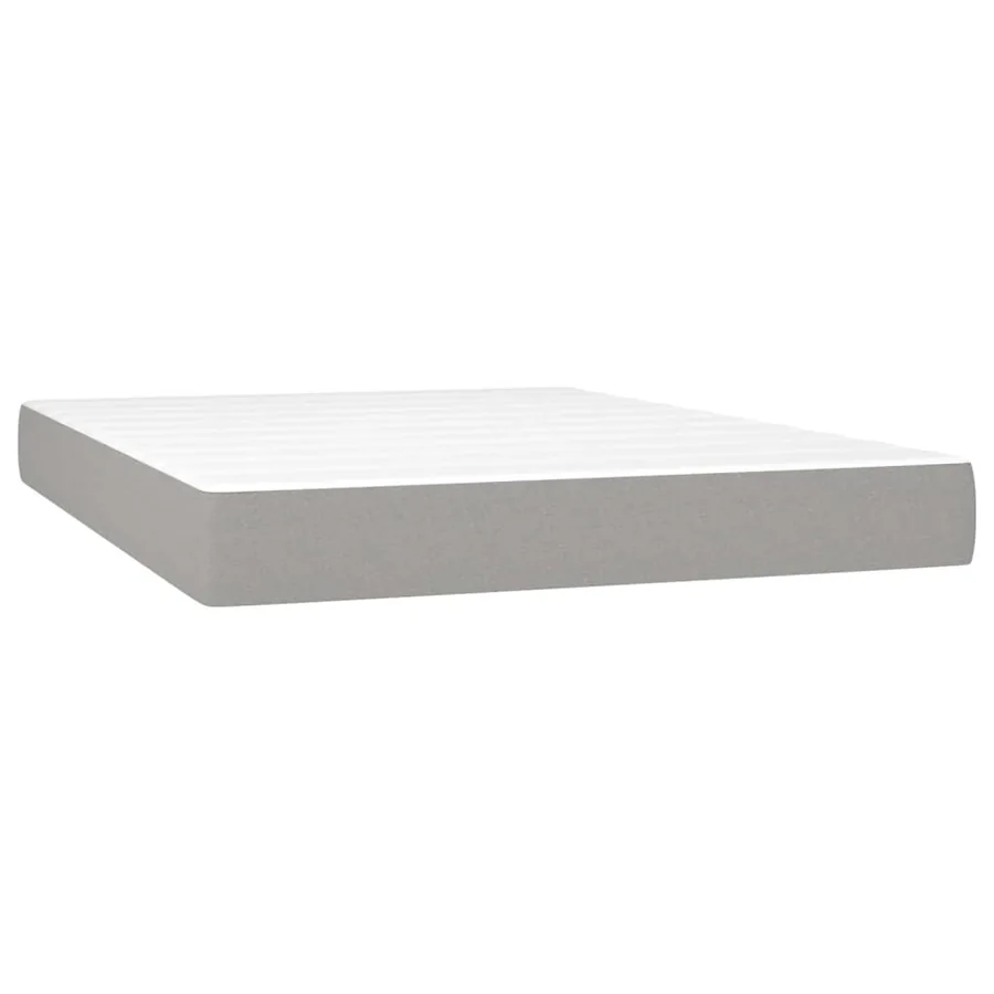 Matelas de lit à ressorts ensachés fermeté moyenne Gris clair 140x190x20 cm - 2