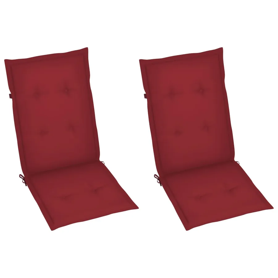 Chaises inclinables de jardin lot de 2 et coussins Bois acacia - 6
