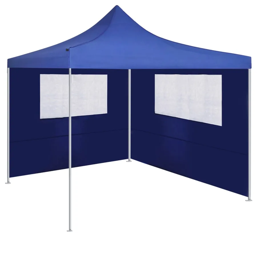 Paroi latérale de belvédère avec fenêtres 4x2 m Bleu - 2