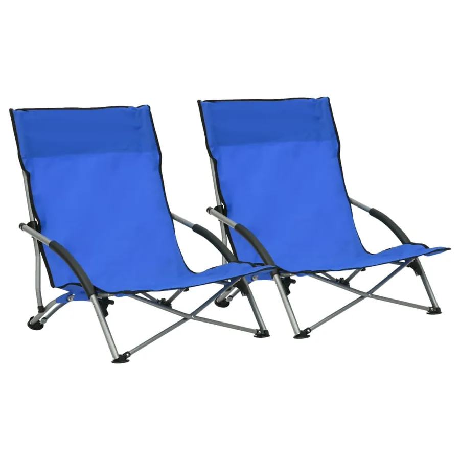 Chaises de plage pliables lot de 2 Rouge Tissu - 9