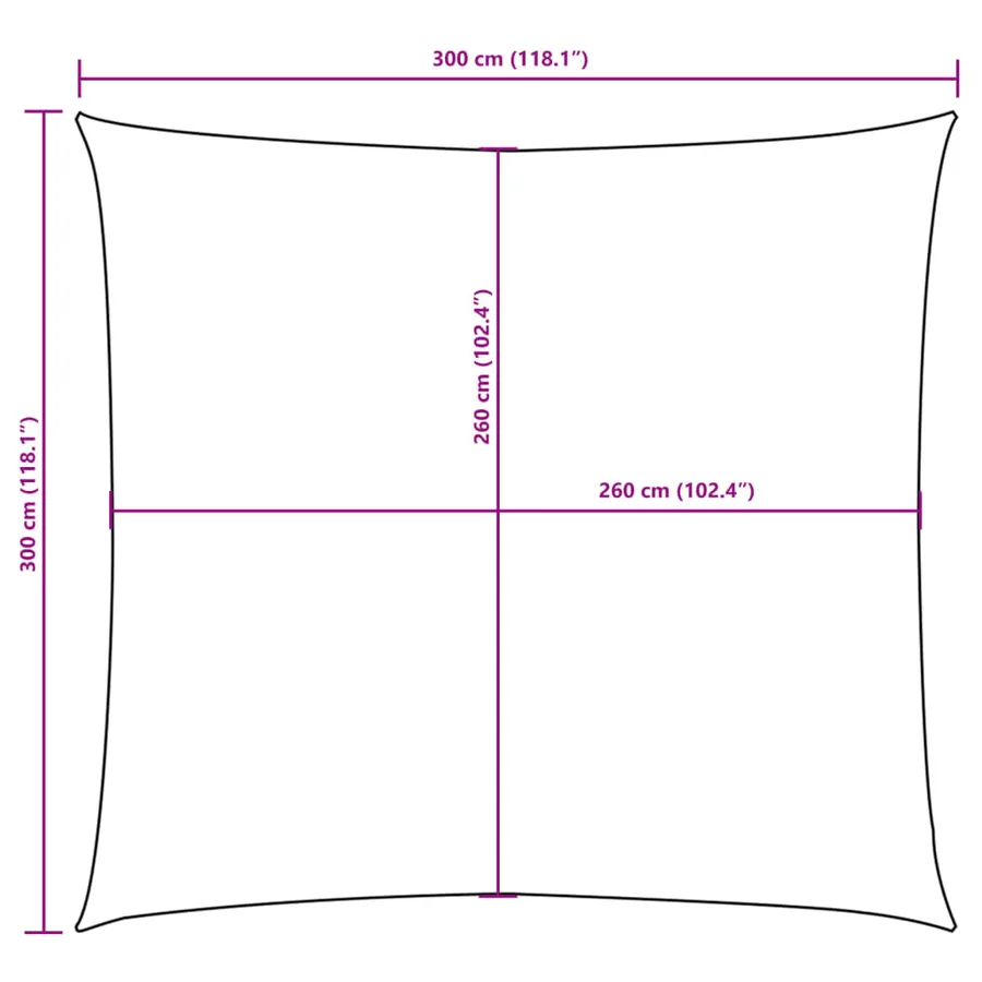 Voile de parasol tissu oxford carré 3x3 m marron - 10