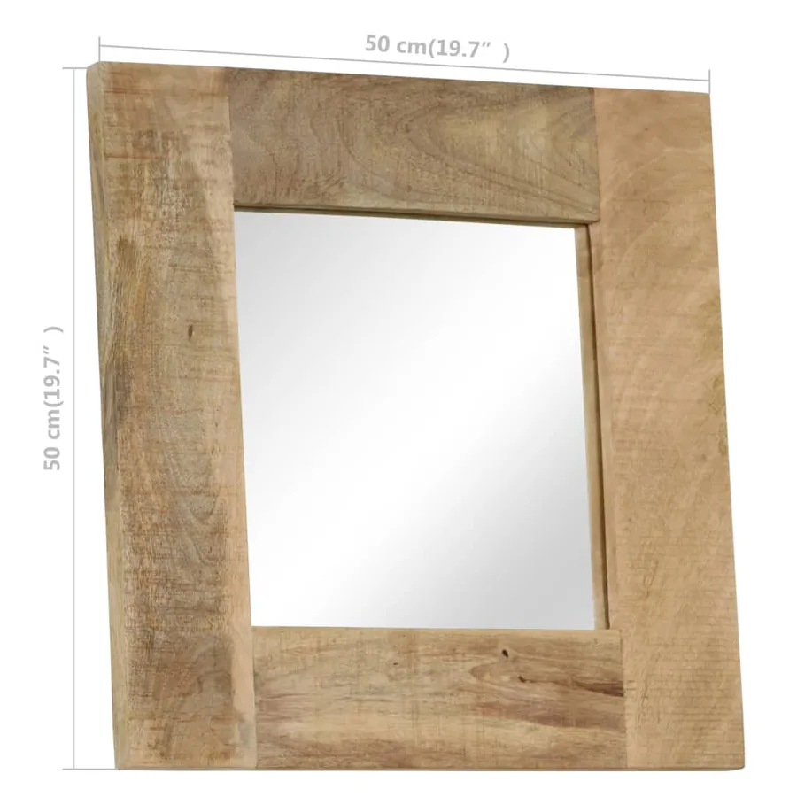 Miroir Bois de manguier massif 50 x 50 cm - 11