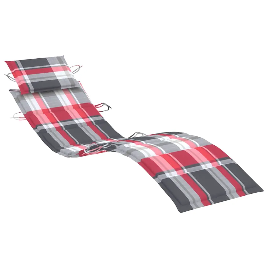 Chaise longue à bascule avec coussin Bois de teck solide - 8
