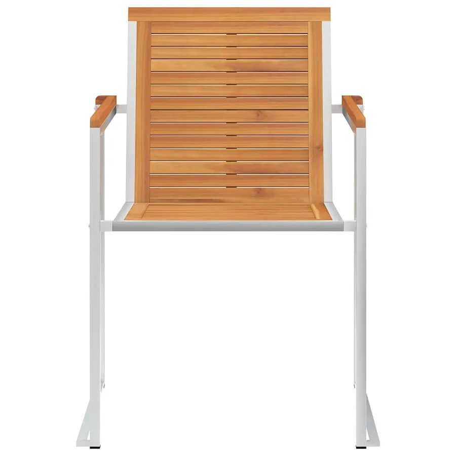 Chaises de jardin lot de 8 avec coussins Bois d'acacia solide - 5