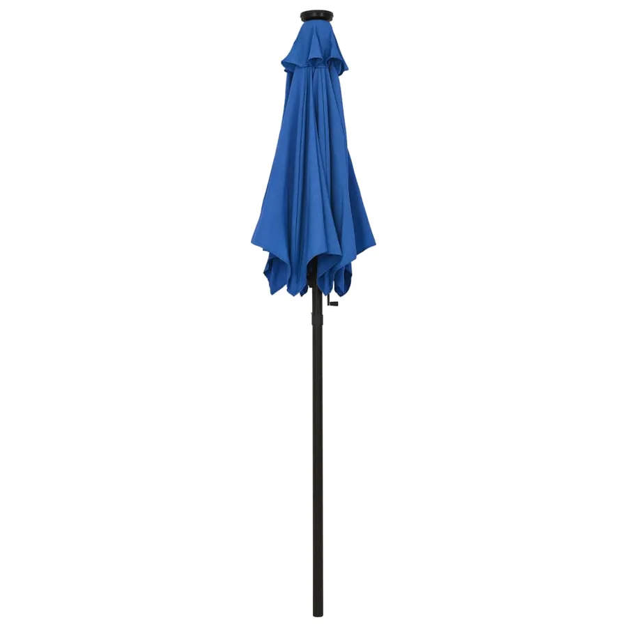 Parasol de jardin avec lumières LED bleu azuré aluminium - 3