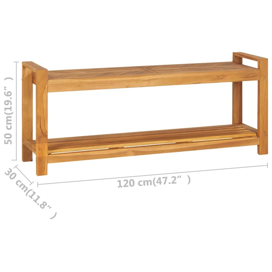 Banc 120 cm Bois de teck solide - 7