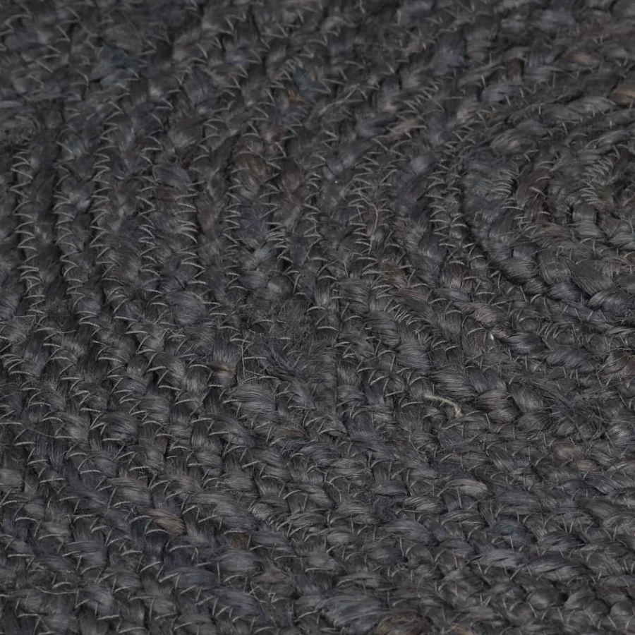 Tapis fait à la main Jute Rond 240 cm Gris foncé - 4