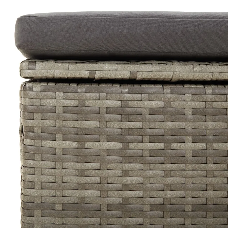 Salon de jardin 3 pcs avec coussins Gris Résine tressée - 10