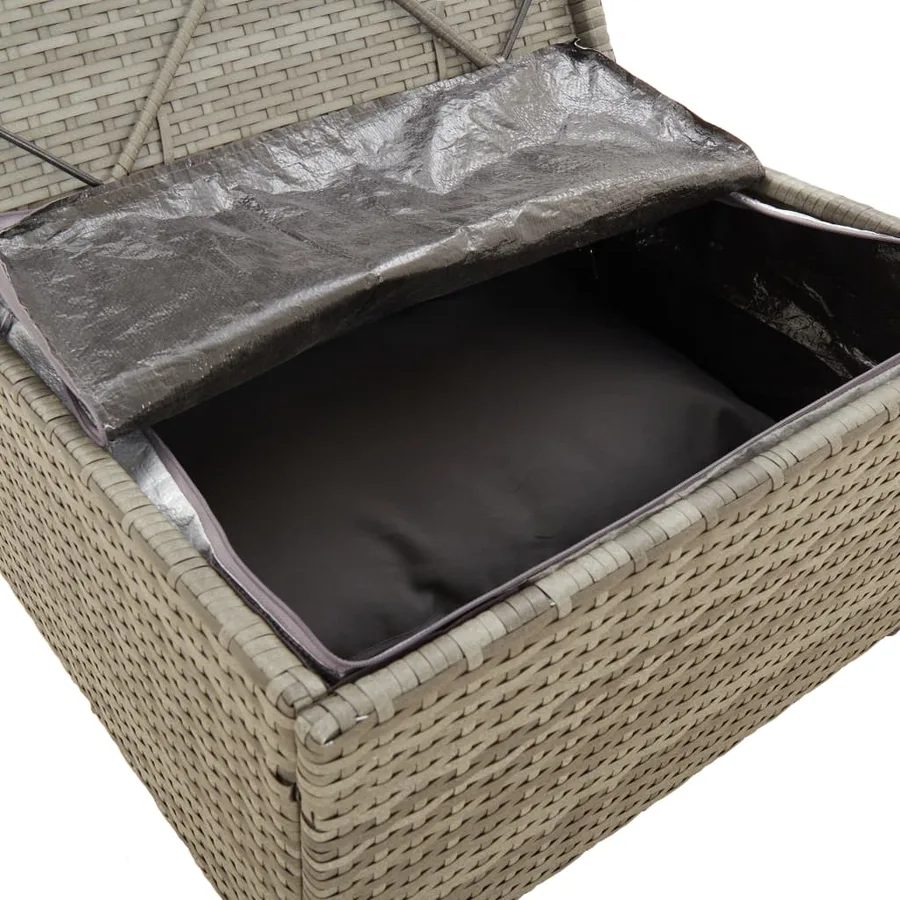 Salon de jardin 3 pcs avec coussins Gris Résine tressée - 11