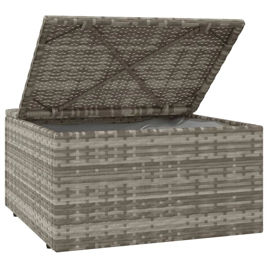 Salon de jardin 3 pcs avec coussins Gris Résine tressée - 8