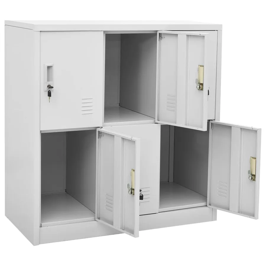 Armoire à casiers Gris clair 90x45x92,5 cm Acier - 5