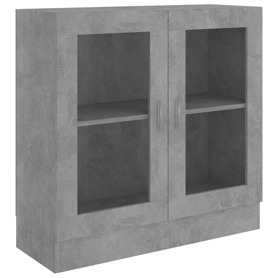 Armoire à vitrine Gris béton 82,5x30,5x80 cm Bois d'ingénierie - 2
