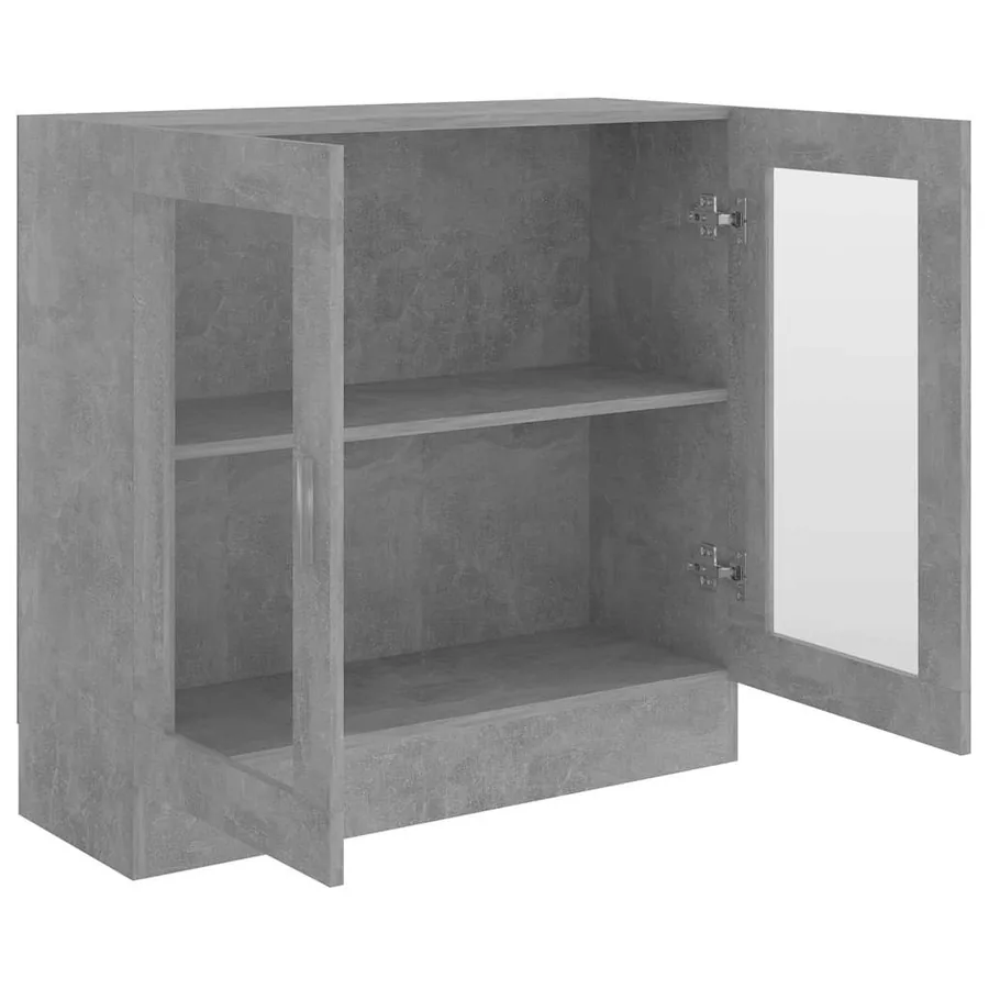 Armoire à vitrine Gris béton 82,5x30,5x80 cm Bois d'ingénierie - 4