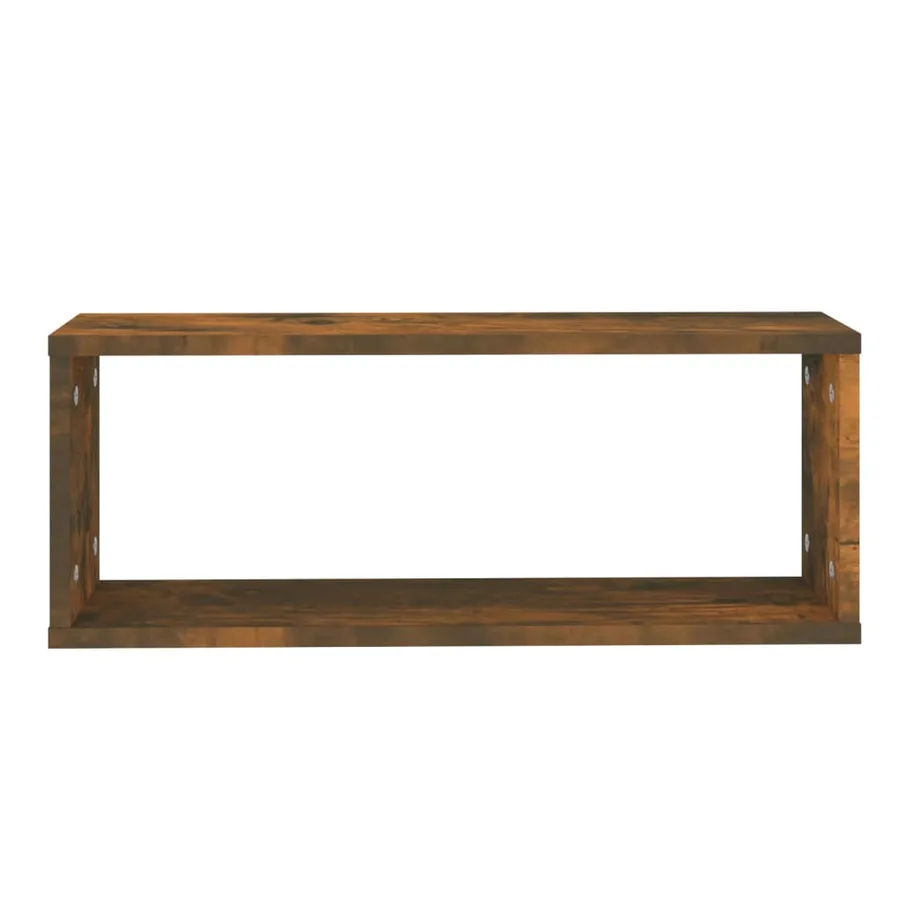 Étagères murales cube 2 pcs Chêne fumé 60x15x23 cm Bois - 4