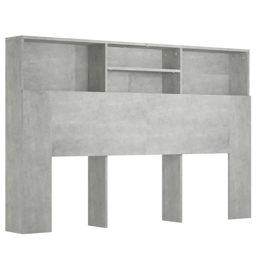 Armoire de tête de lit Gris béton 160x19x103,5 cm - 2