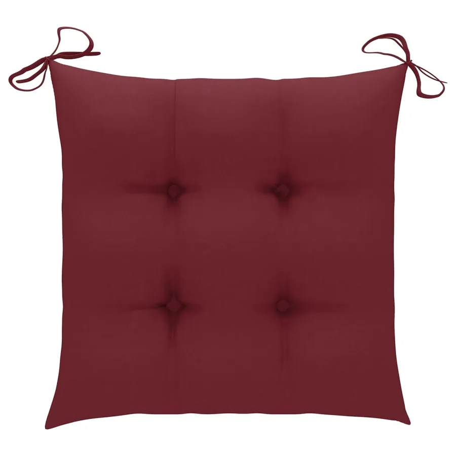 Chaises de jardin lot de 6 avec coussins Bois de teck massif - 9