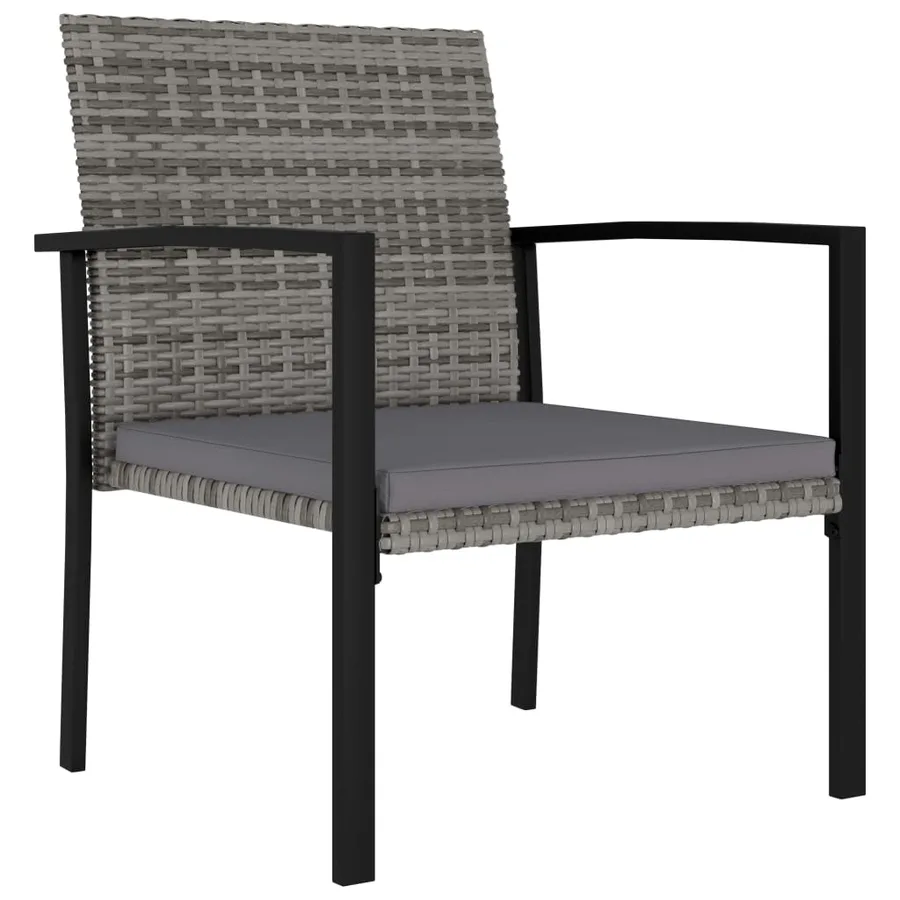 Chaises à manger de jardin lot de 4 Résine tressée Gris - 2