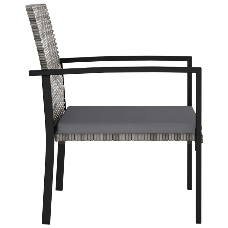 Chaises à manger de jardin lot de 4 Résine tressée Gris - 3