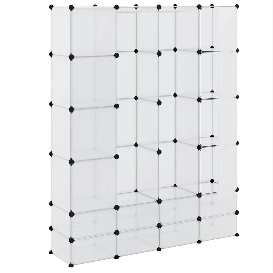 Cabinet modulable avec 18 compartiments blanc 37x146x180,5 cm - 3