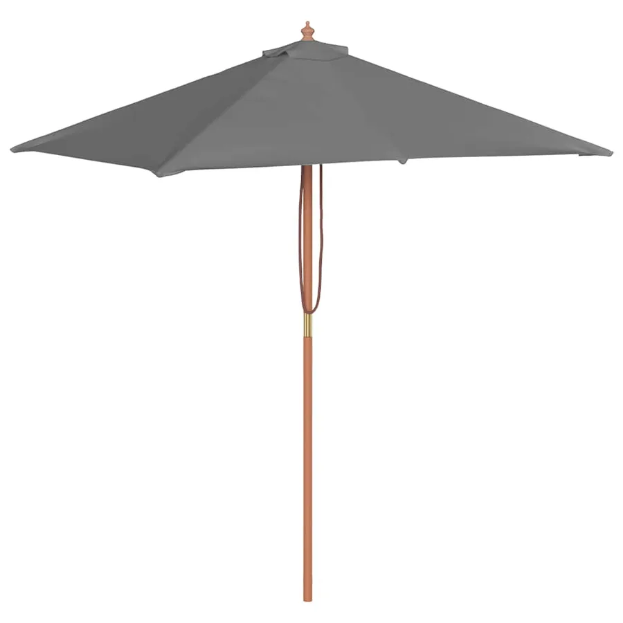 Parasol d'extérieur avec mât en bois 150x200 cm anthracite - 2