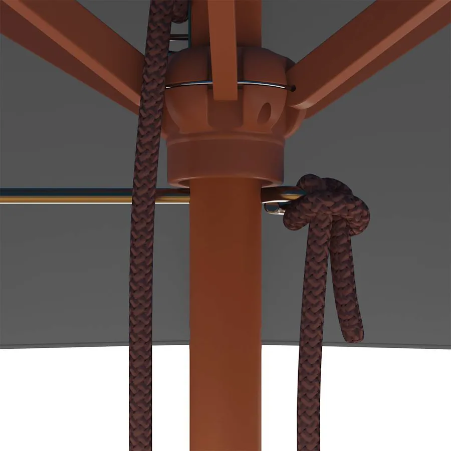 Parasol d'extérieur avec mât en bois 150x200 cm anthracite - 9