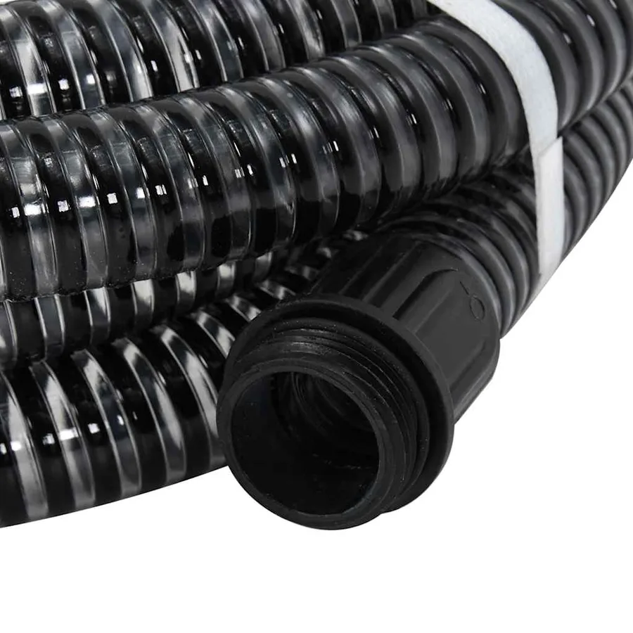Tuyau d'aspiration avec raccords en laiton noir 1,1" 7 m PVC - 2