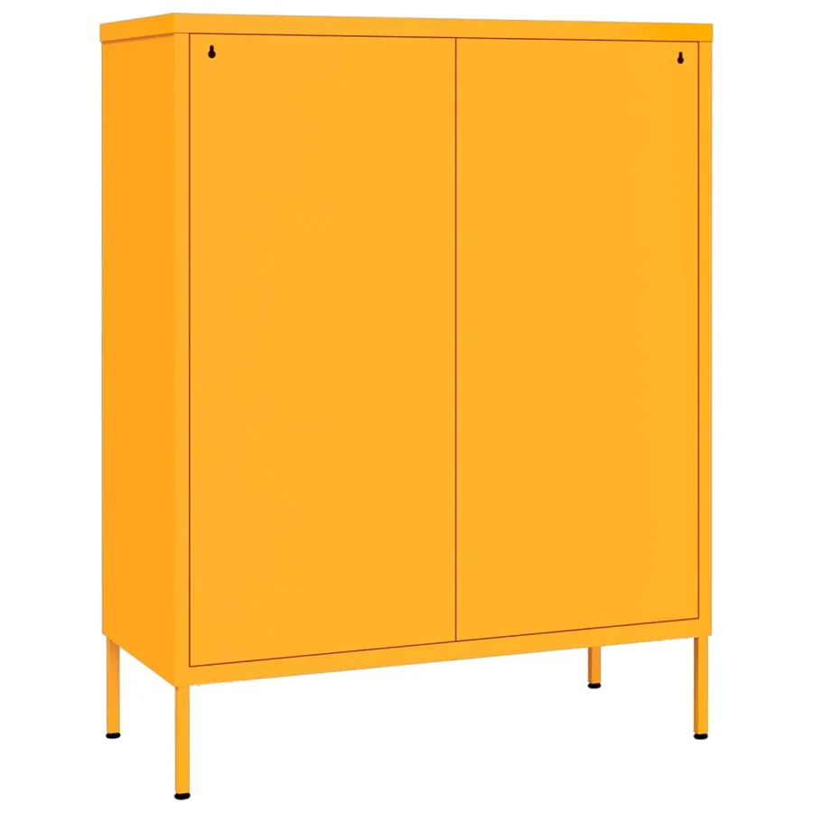 Armoire à tiroirs Jaune moutarde 80x35x101,5 cm Acier - 5