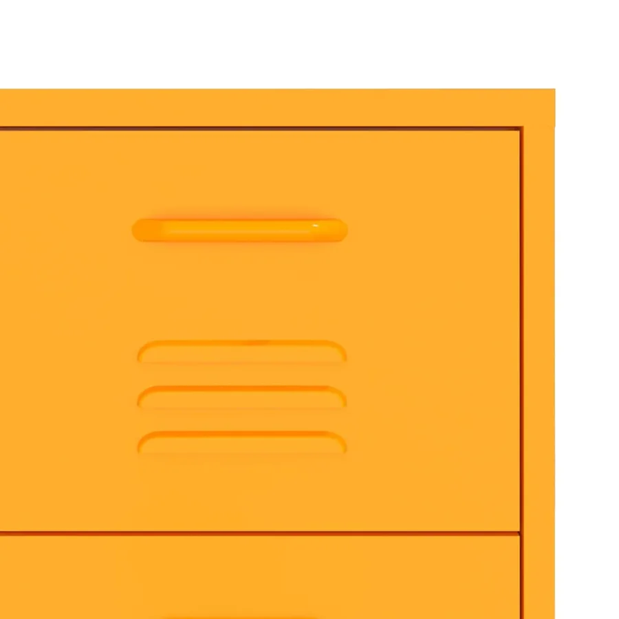 Armoire à tiroirs Jaune moutarde 80x35x101,5 cm Acier - 7