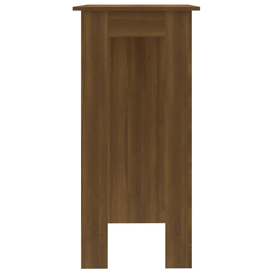 Table de bar avec étagère chêne marron bois d'ingénierie - 4