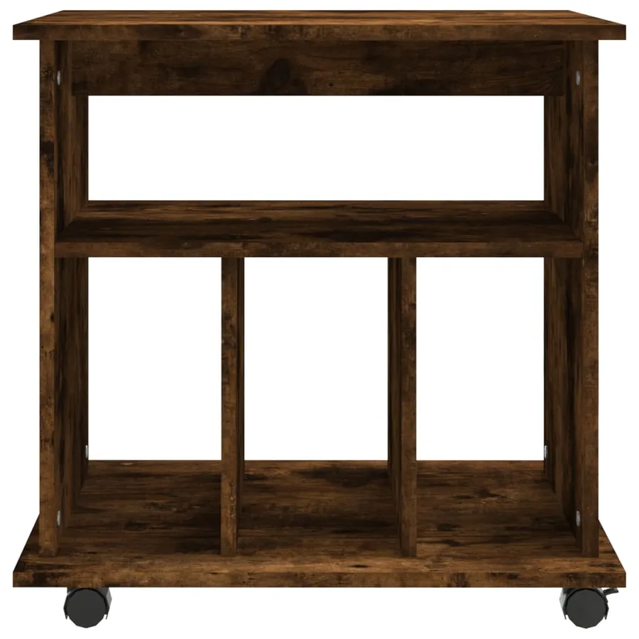 Armoire roulante Chêne fumé 60x45x60 cm Bois d'ingénierie - 5