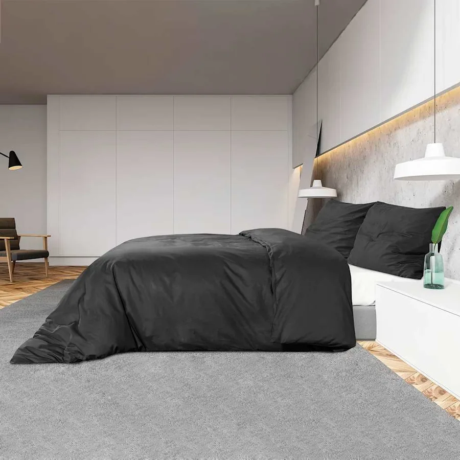 Ensemble de housse de couette Noir 220x240 cm Coton - 4